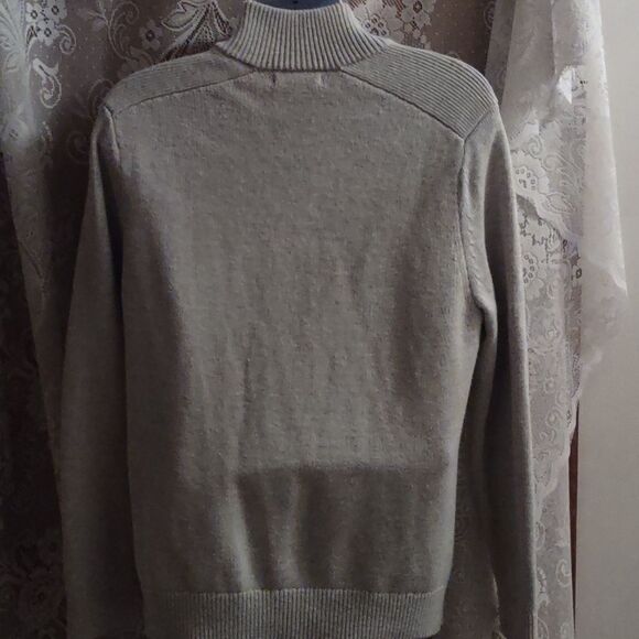 Banana Republic Men's L light Gray Pullover Cotton Mix Classic Cabincore Sweater - Picture 5 of 9